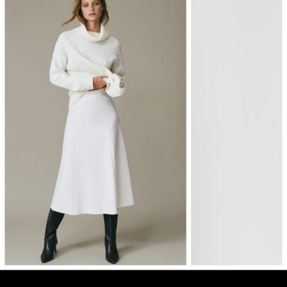 Massimo Dutti Cream Skirt